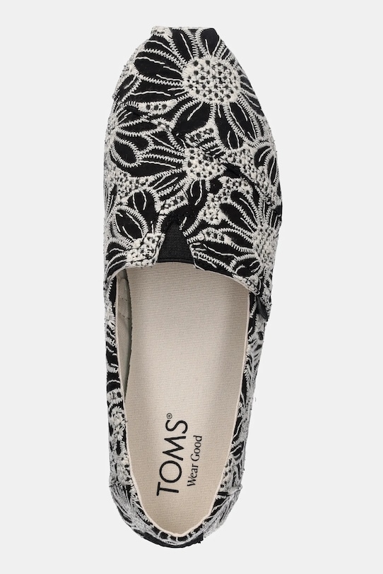 Оверсайз кеды с цветочным ажуром Toms, черный — фото 4