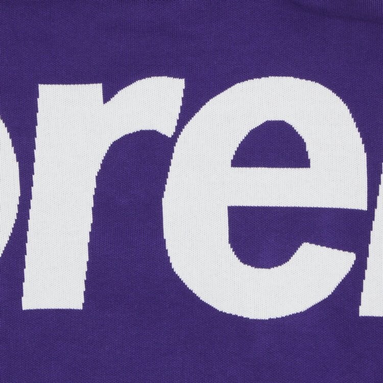 Толстовка Supreme Big Logo Jacquard Hooded 'Purple', фиолетовый — фото 3