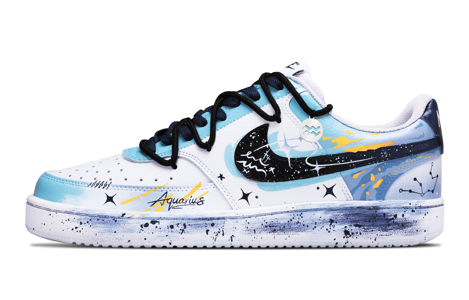 Nike Court Vision 1 устойчивые к истиранию низкие скейтерские кроссовки для мужчин Gradient Blue — фото 2