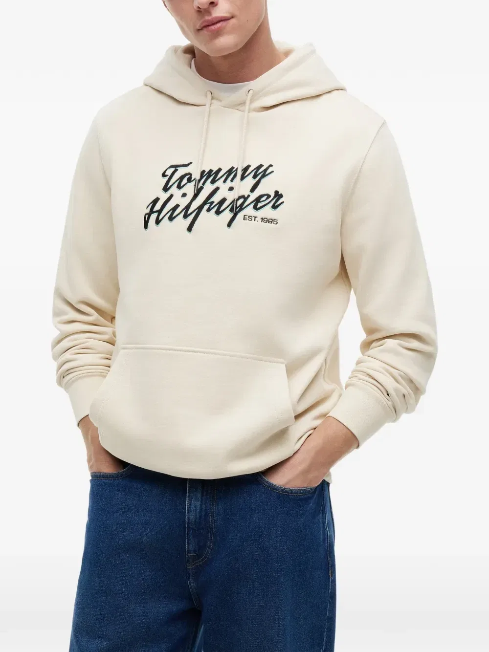 Толстовка с вышитым логотипом Tommy Hilfiger, бежевый — фото 3