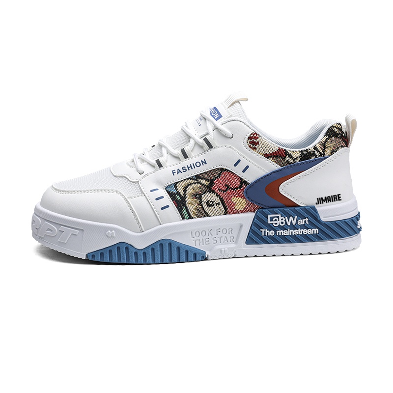 

Мужские дышащие низкие кроссовки для скейтбординга King Jinmai, White Blue