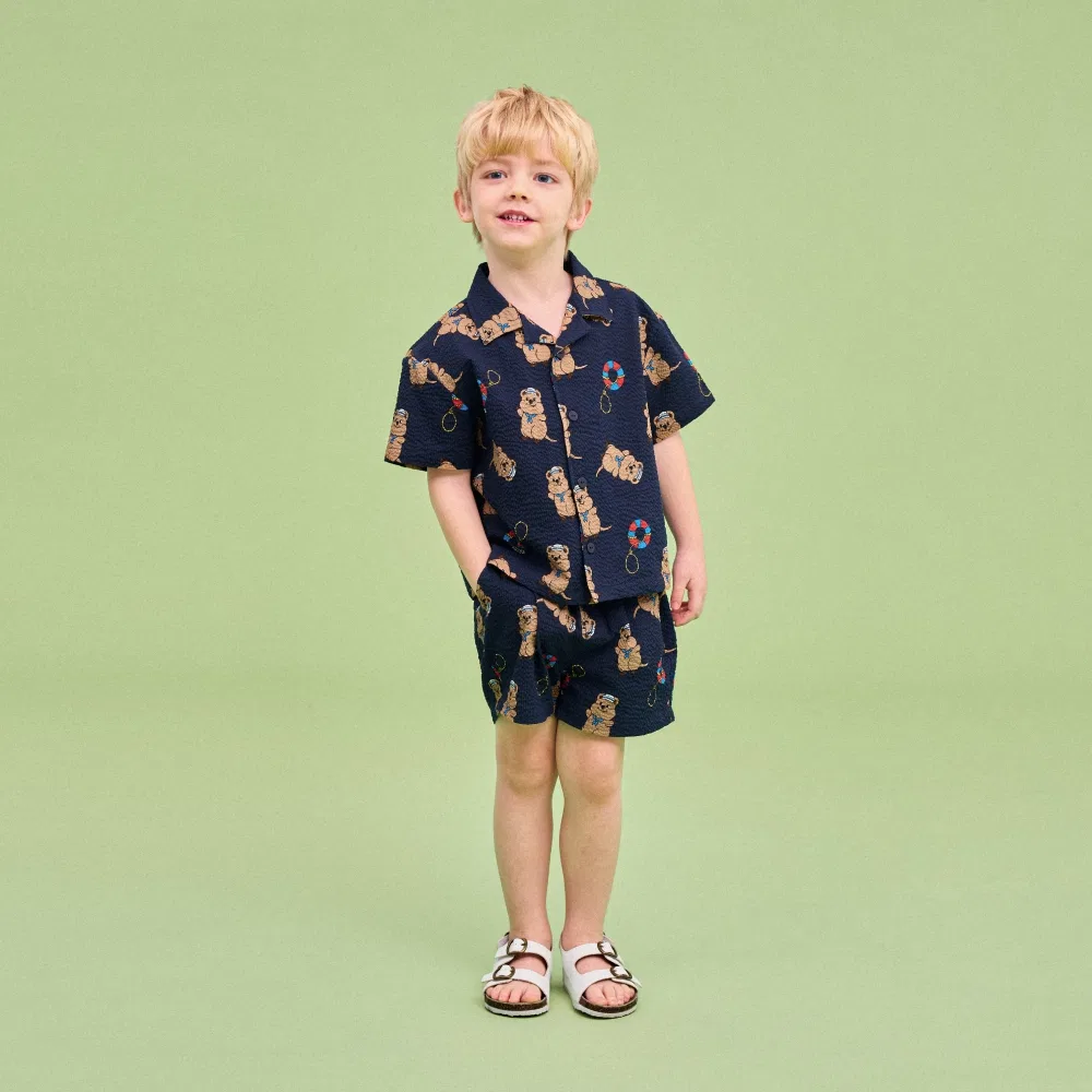Детские хлопковые брюки Tropical Jiji Navy от Rototobebe