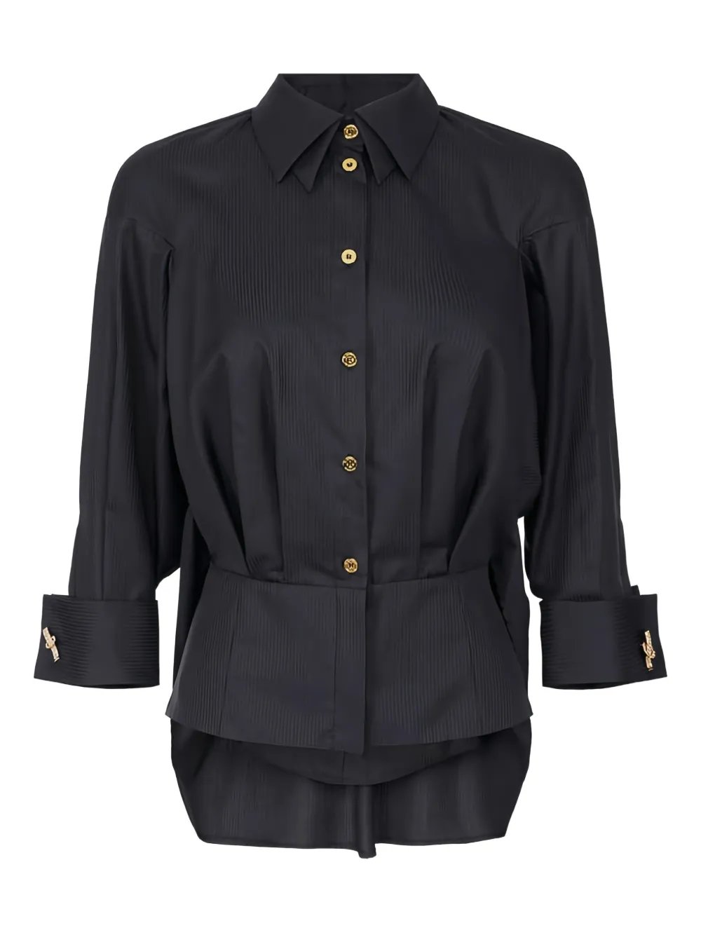 

Рубашка из хлопка с жаккардовым узором Elisabetta Franchi, черный