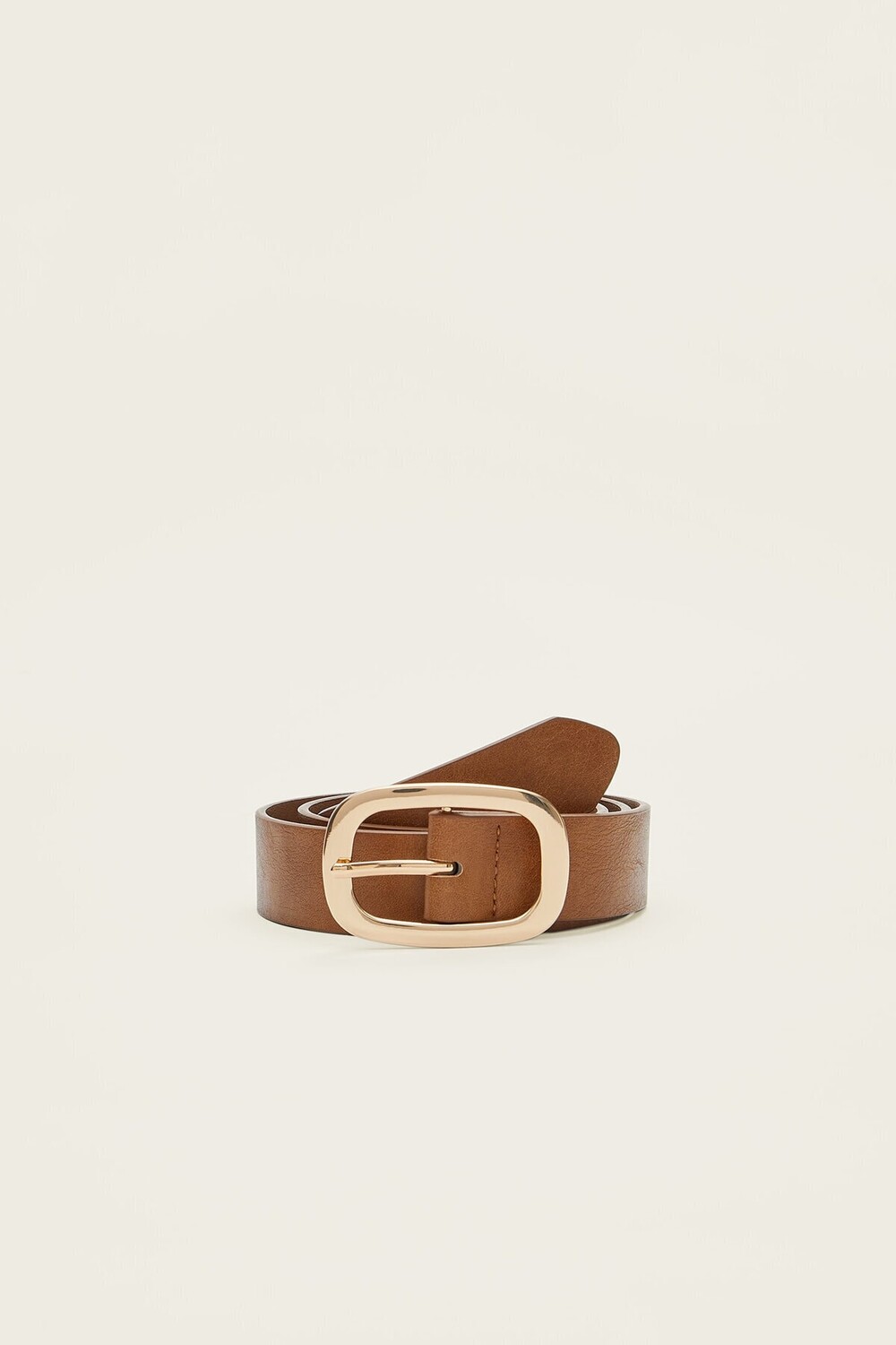 

Ремень с овальной пряжкой Stradivarius, коричневый