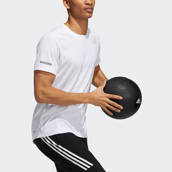 Футболка elevate train t reflective training sports short sleeve white Adidas, белый — фото 4