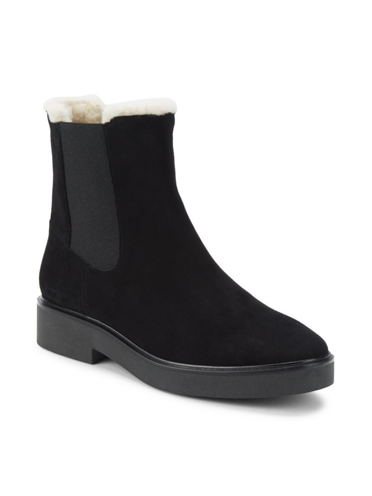 Альпийские замшевые ботинки челси на подкладке из искусственного меха Stuart Weitzman, цвет Black Cream — фото 2