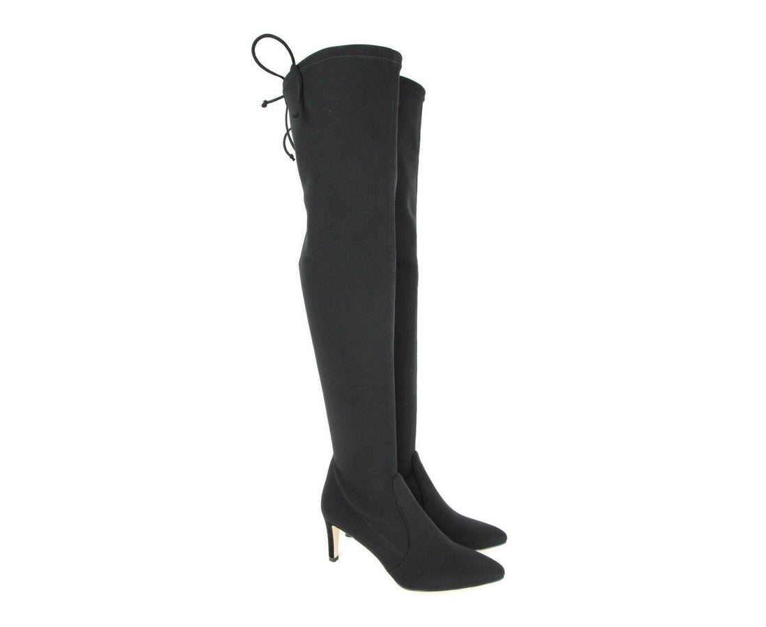 Stuart Weitzman Женские эластичные сапоги из лайкры до колена, черный — фото 4