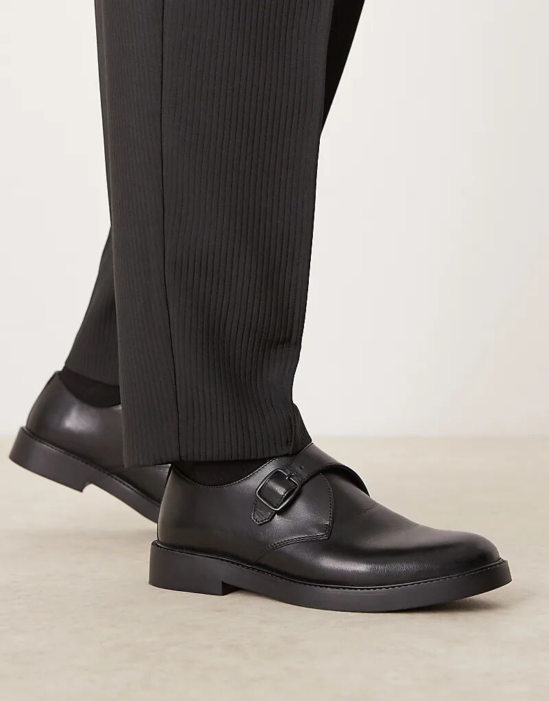

Монки из черной кожи ASOS DESIGN