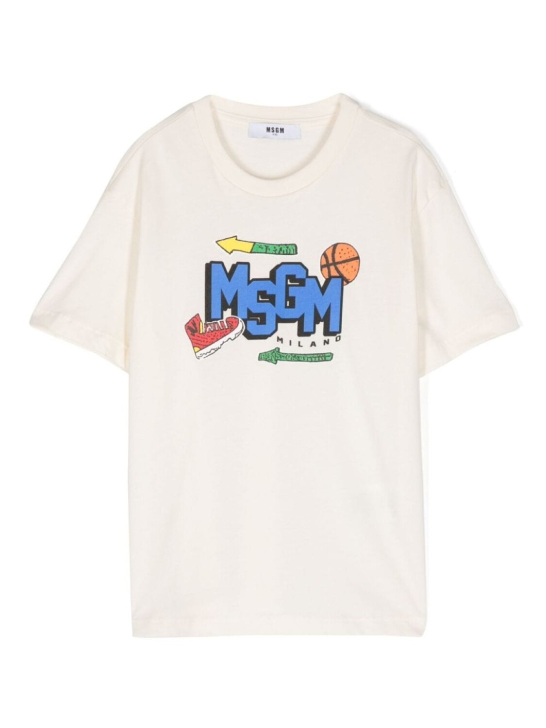 

MSGM Kids футболка с логотипом, нейтральный цвет