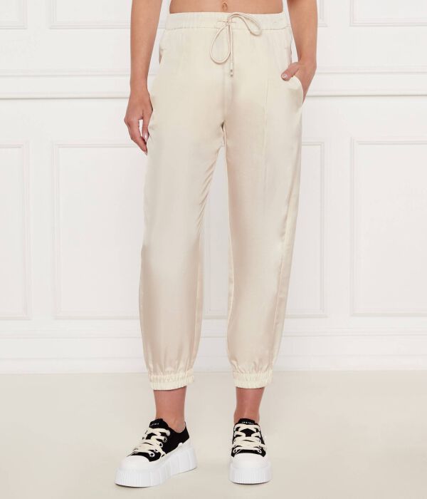 

Шелковые брюки-джоггеры abetaia Regular fit Marella Sport, экрю