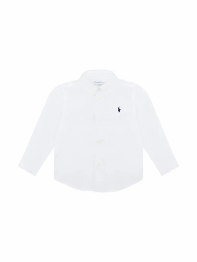 

Хлопковая рубашка с логотипом Ralph Lauren, белый