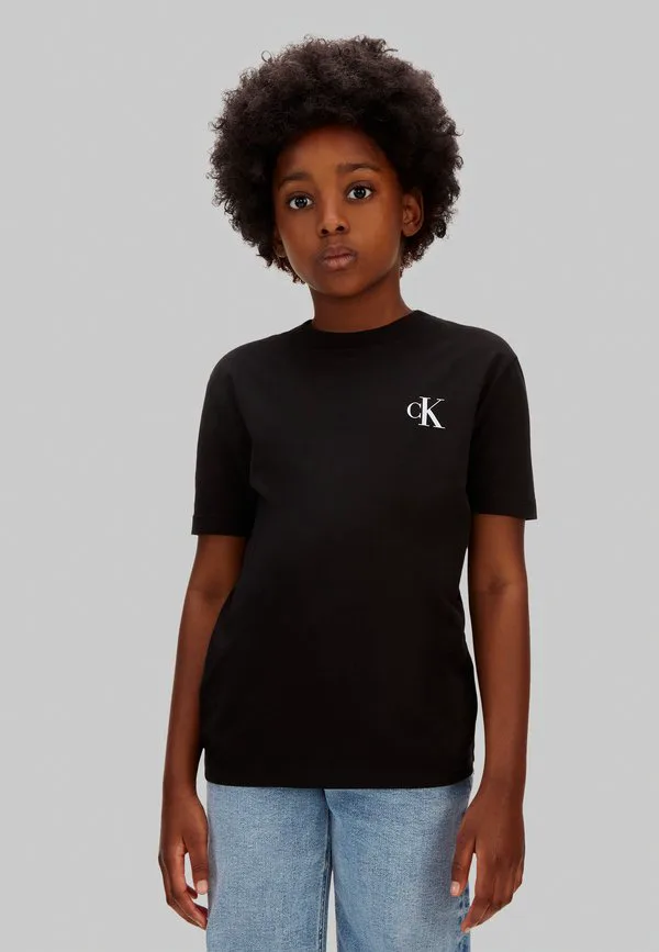 Футболка с монологотипом на груди, базовая футболка Calvin Klein Jeans, Black