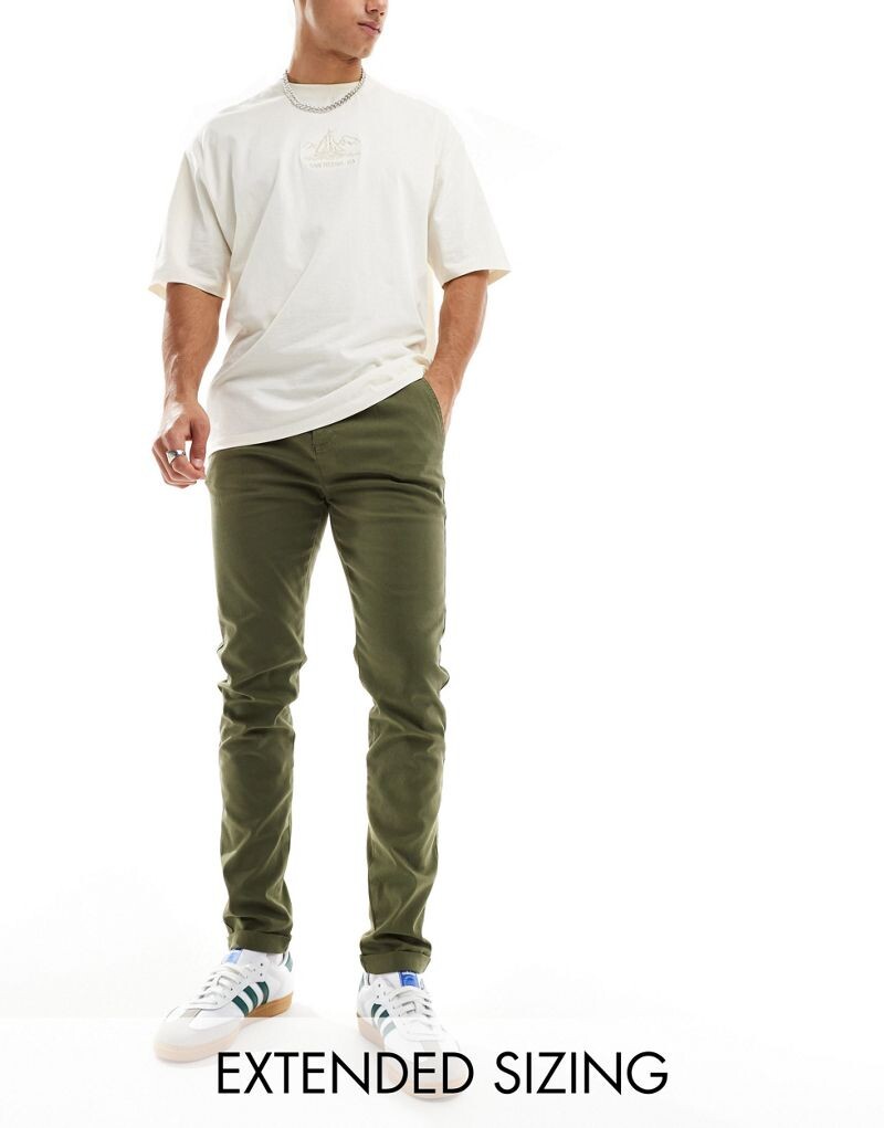 

Темно-хаки скинни чинос ASOS DESIGN