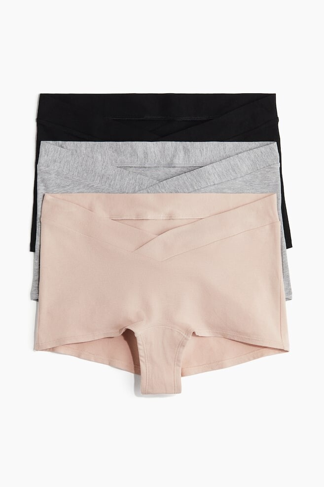

Комплект хлопковых коротких трусов Mama (3 шт ) H&M, серый