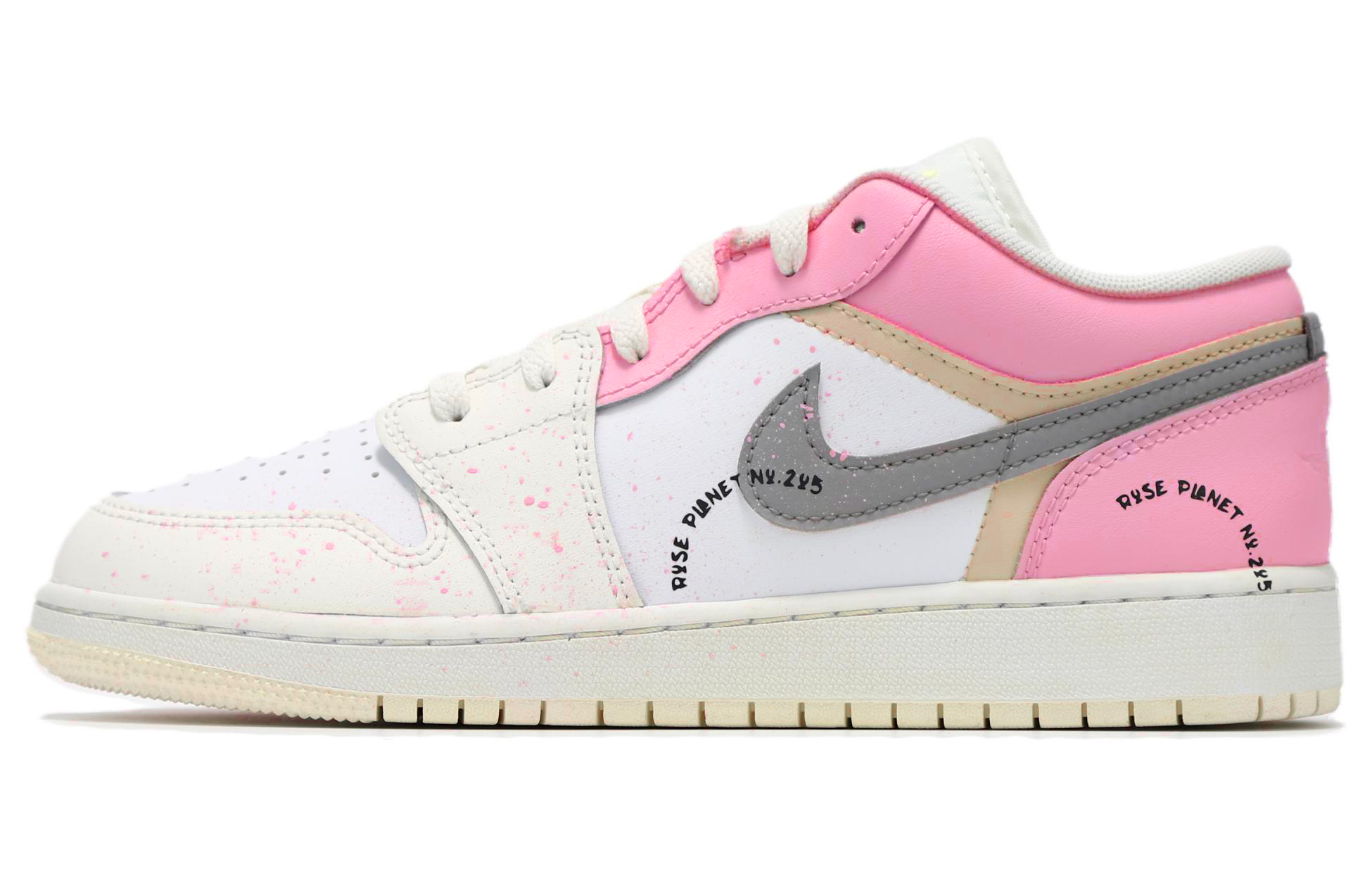 

Кроссовки Air Jordan 1 Vintage Basketball Shoes Women's Low-top Pink/beige/white, розовый