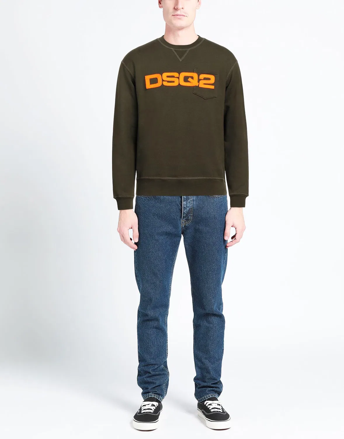 Свитшот флисовый Military green DSQUARED2 — фото 2