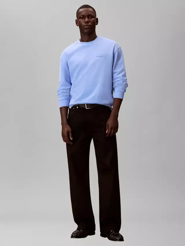 Хлопковый махровый джемпер, Blue Descent Calvin Klein