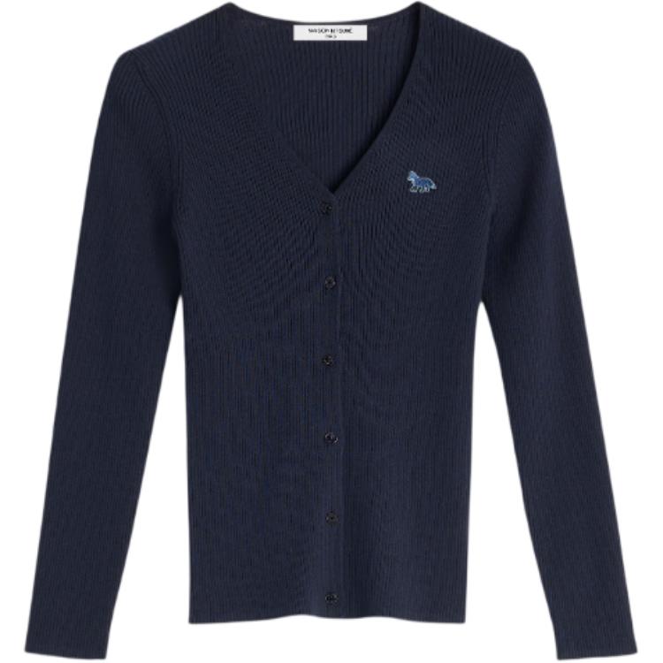 

Кардиган тонкой резинки с детской лисой Maison Kitsune, синий