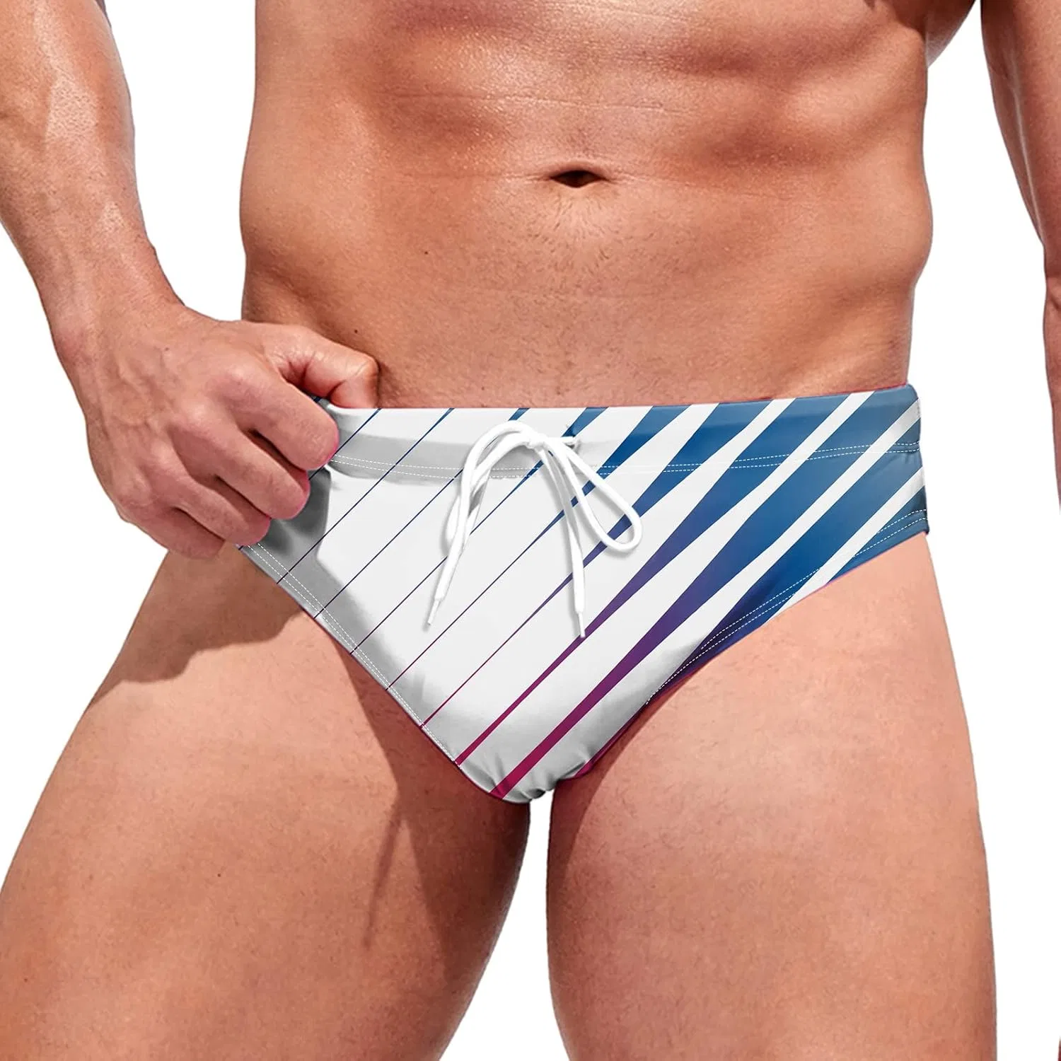 Generic Мужские плавки-бикини, быстросохнущие, с низкой посадкой и эластичным поясом, мужские плавки-шорты, стандартный крой, однотонные, модель 2026, удобные купальные шорты, синий