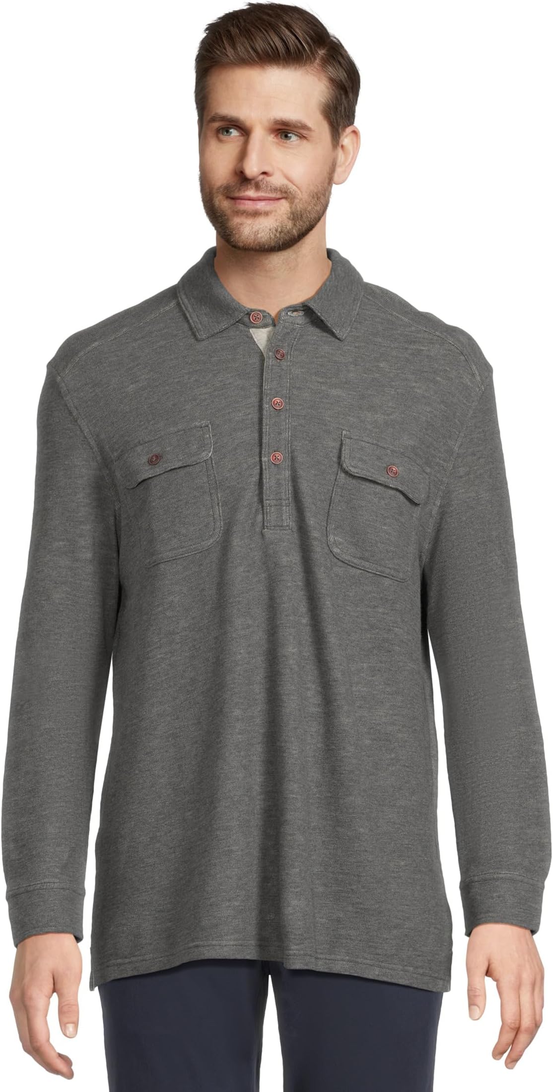 

Поло Tommy Bahama Penn Cove Polo Long Sleeve, цвет Charcoal Heather