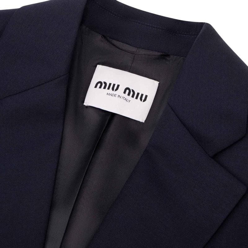 Женский пиджак для делового костюма MIU MIU, синий — фото 3