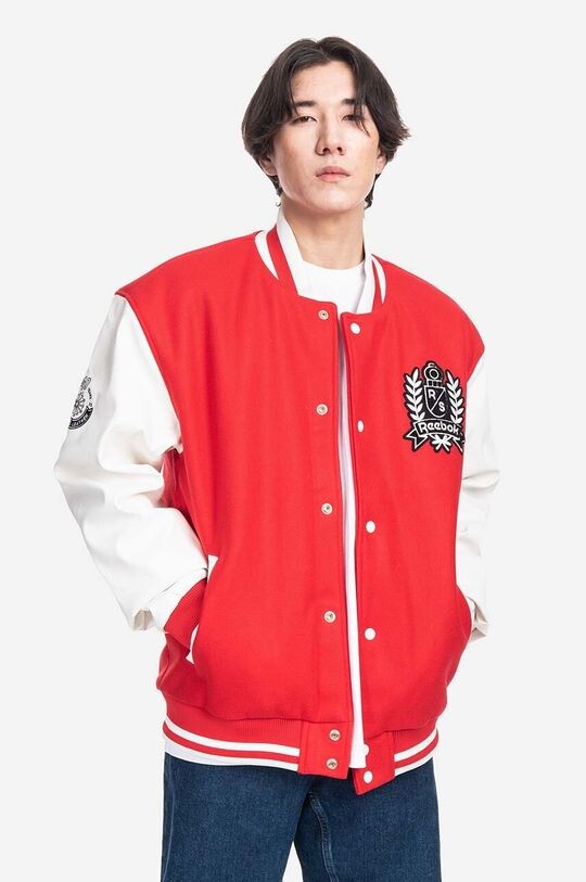 

Куртка-бомбер из смесовой шерсти Res V Jacket Reebok Classic, красный