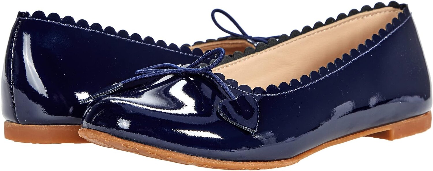 

Туфли на плоской подошве Elephantito Scalloped Ballerina, цвет Patent Blue