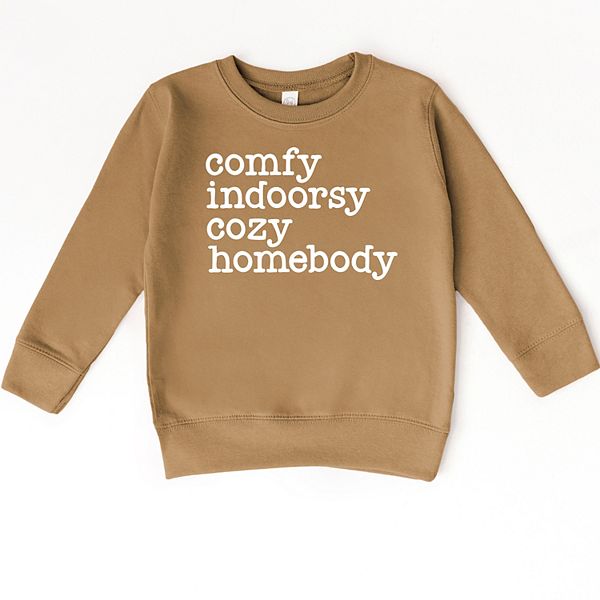 

Толстовка с принтом для малышей comfy indoorsy cozy homebody The Juniper Shop, Camel