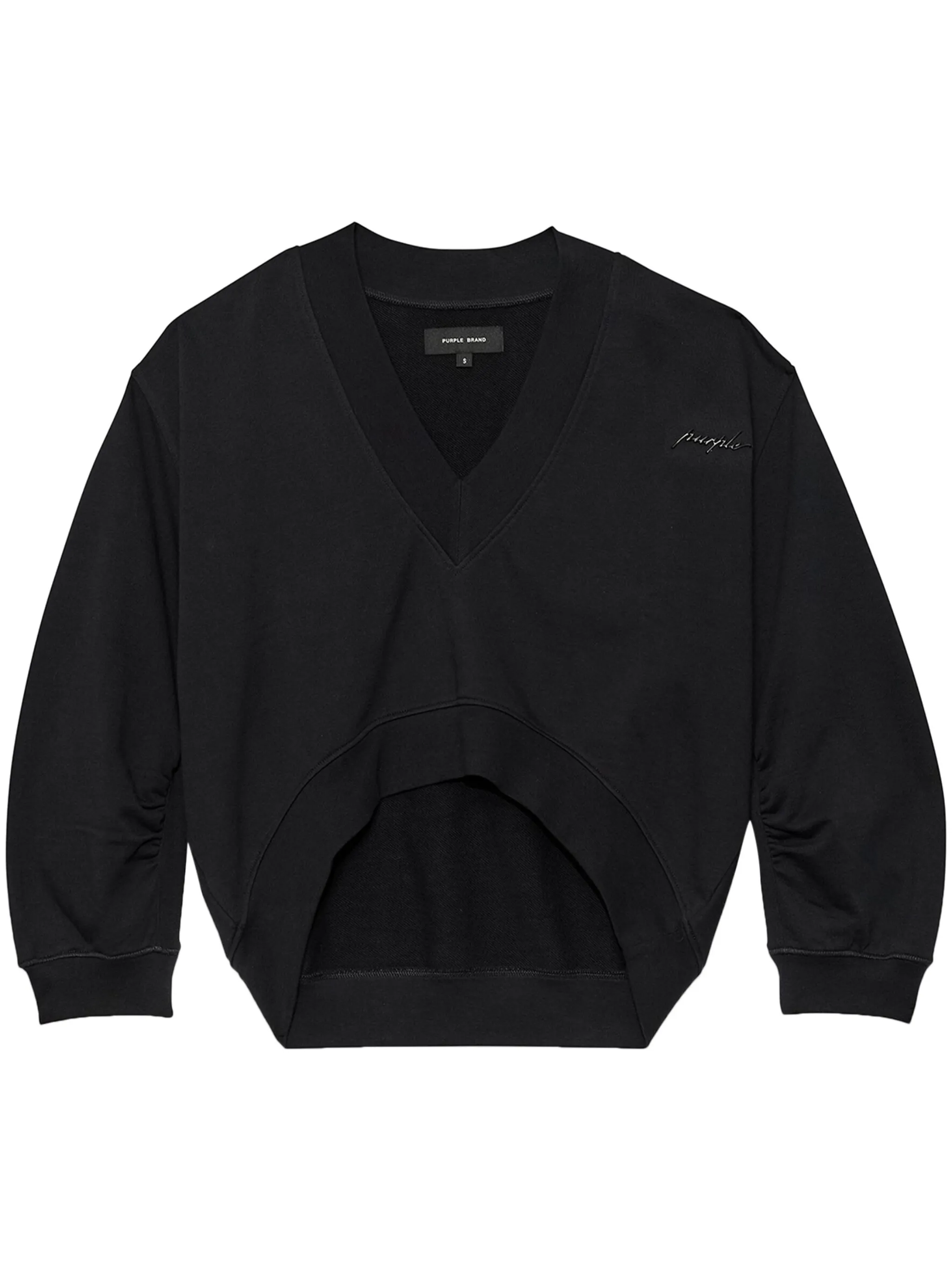 

Укороченная толстовка асимметричного кроя Purple Brand, черный