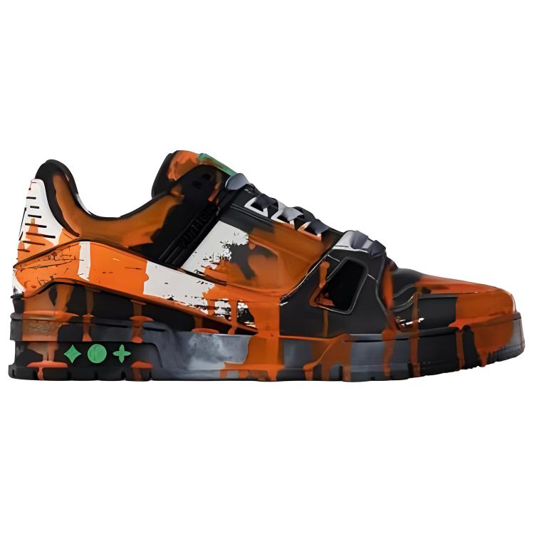Кроссовки для скейтбординга Low-Top Unisex черные с оранжевым LOUIS VUITTON — фото 3