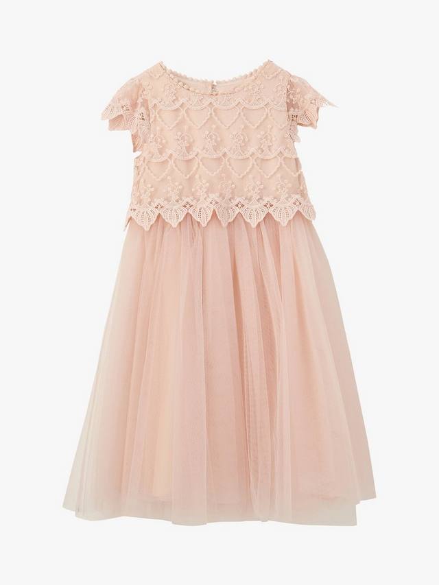 Детское платье Lucy Lace с кружевным лифом Angel & Rocket, Blush Pink — фото 2