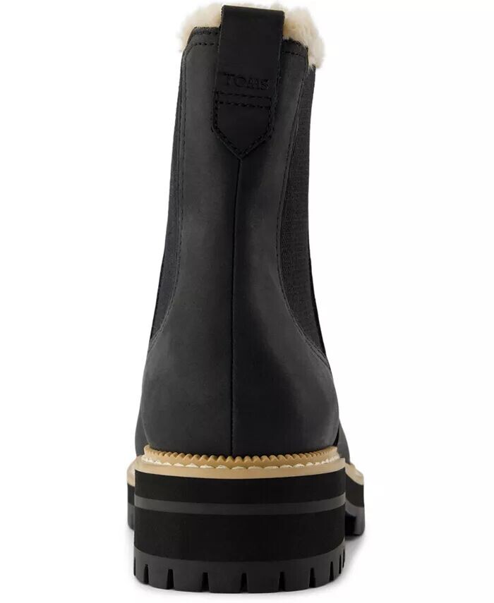 Женские ботильоны Bennet Chelsea Lug из искусственного меха TOMS, черный — фото 3