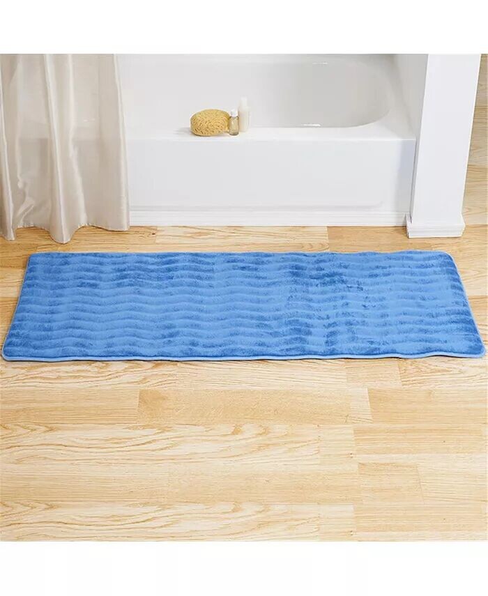 

Коврик для ванной из пены с эффектом памяти, 24 x 60 дюймов, синий Lavish Home, синий