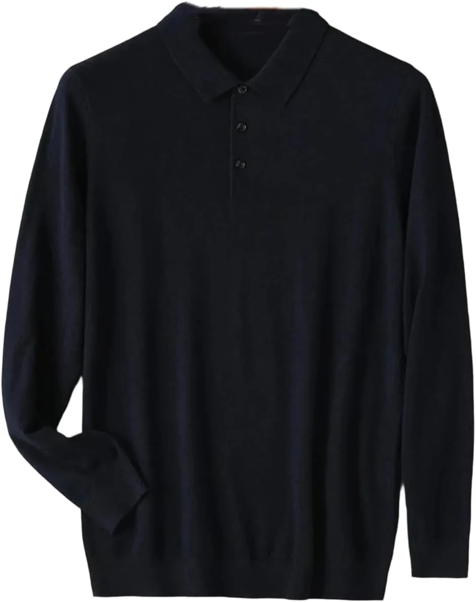 

Мужской свитер с отложным воротником из мериносовой шерсти, легкий, для весны и осени