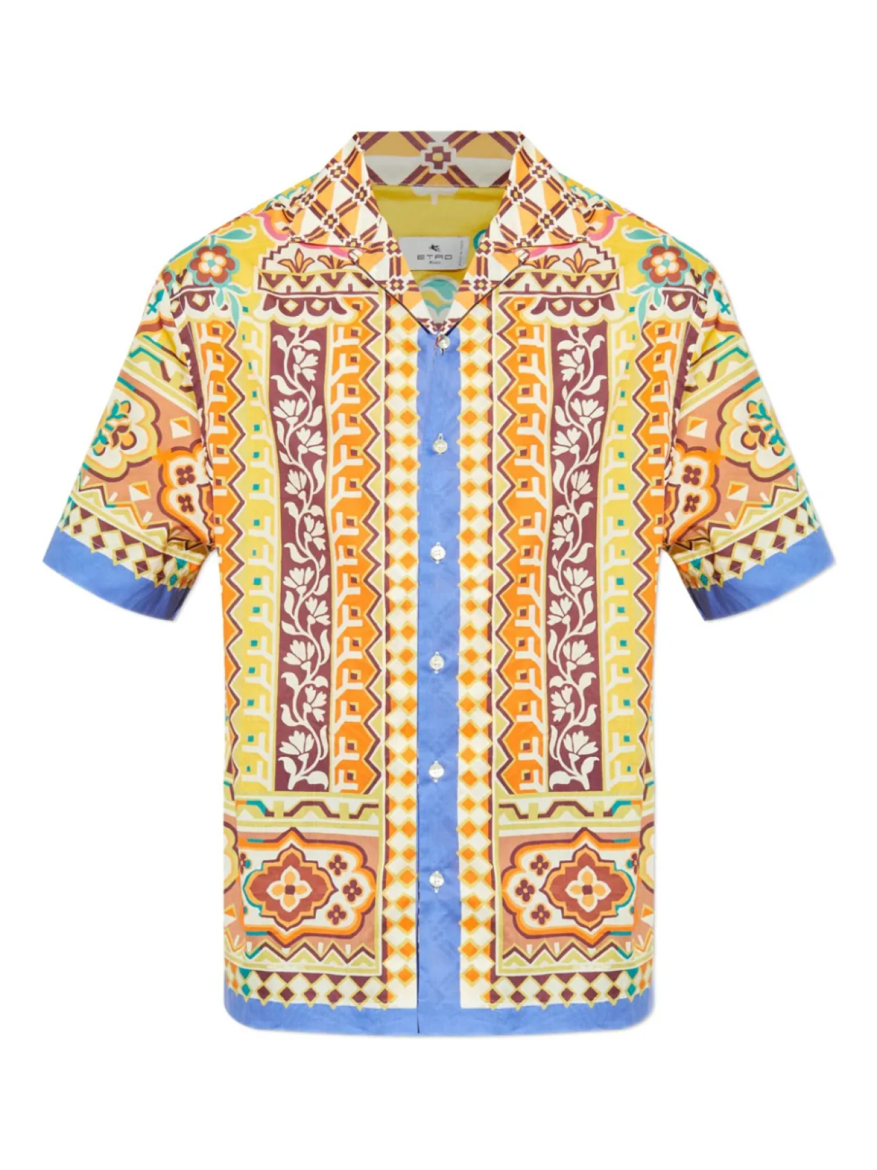 

Рубашка ETRO с короткими рукавами и геометрическим узором, мультиколор