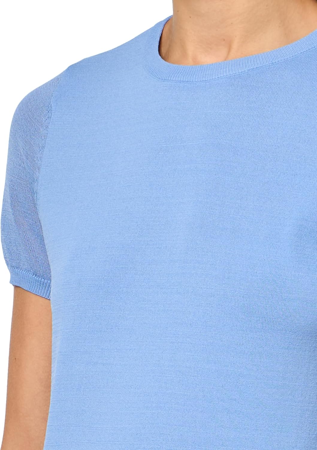 Женский свитер Calvin Klein с короткими рукавами и высоким воротом, Spring Blue — фото 3