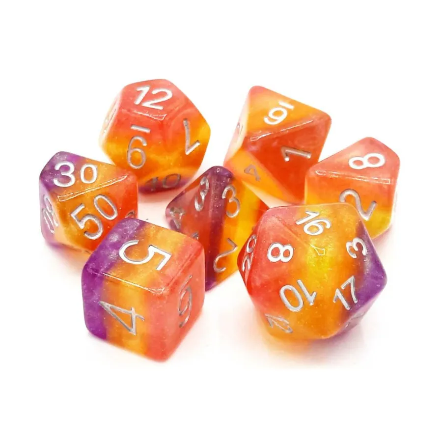 

Поли-набор леденцов с серебром (7), Acrylic-Resin Dice - Gradient