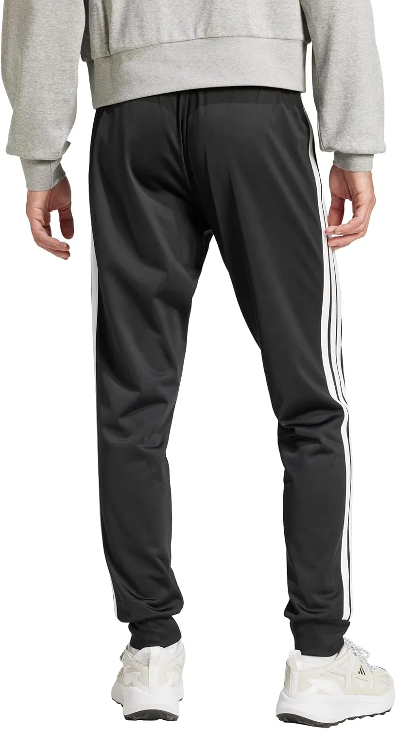 Мужские спортивные брюки adidas, tapered fit, розовые, Black/White — фото 3