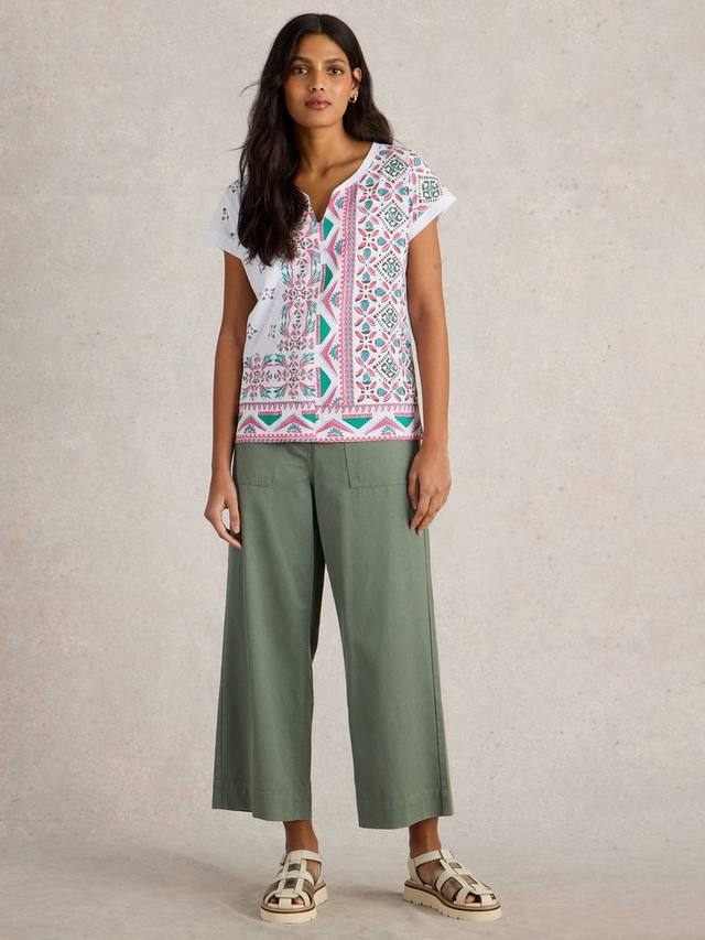 

Футболка Nelly с комбинированным принтом и V-образным вырезом White Stuff, White Pr