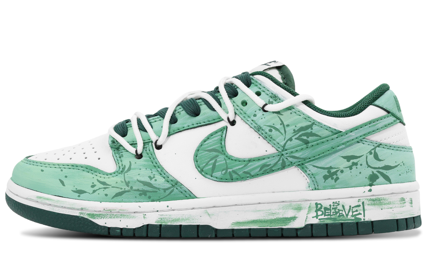 

Nike Dunk Sparse Shadow Abrasion Resistant Low top Skateboard Shoes мужские бело-зеленые