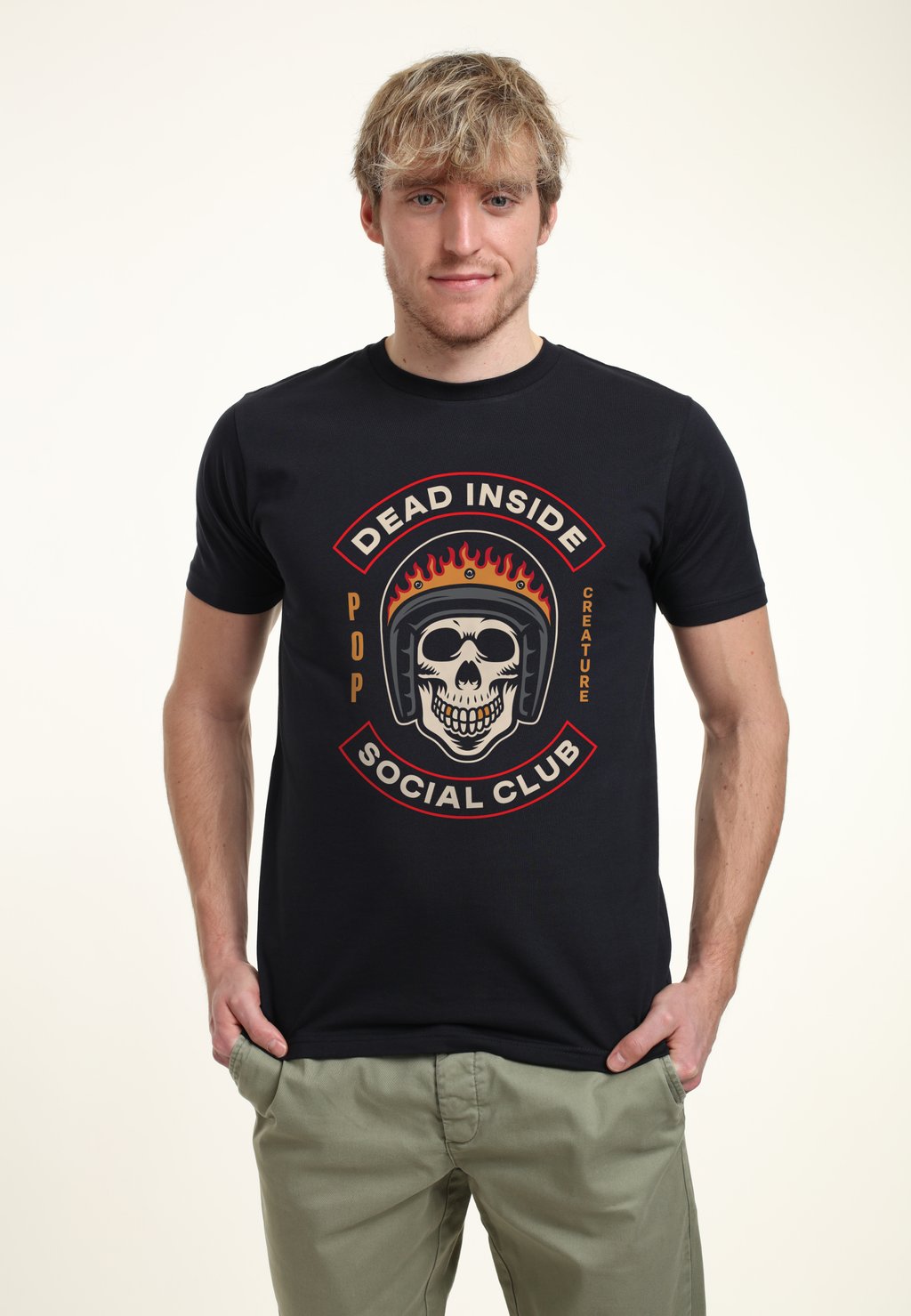 

Футболка с принтом POP CREATURE DEAD INSIDE SOCIAL CLUB Henry Tiger, темно-синий