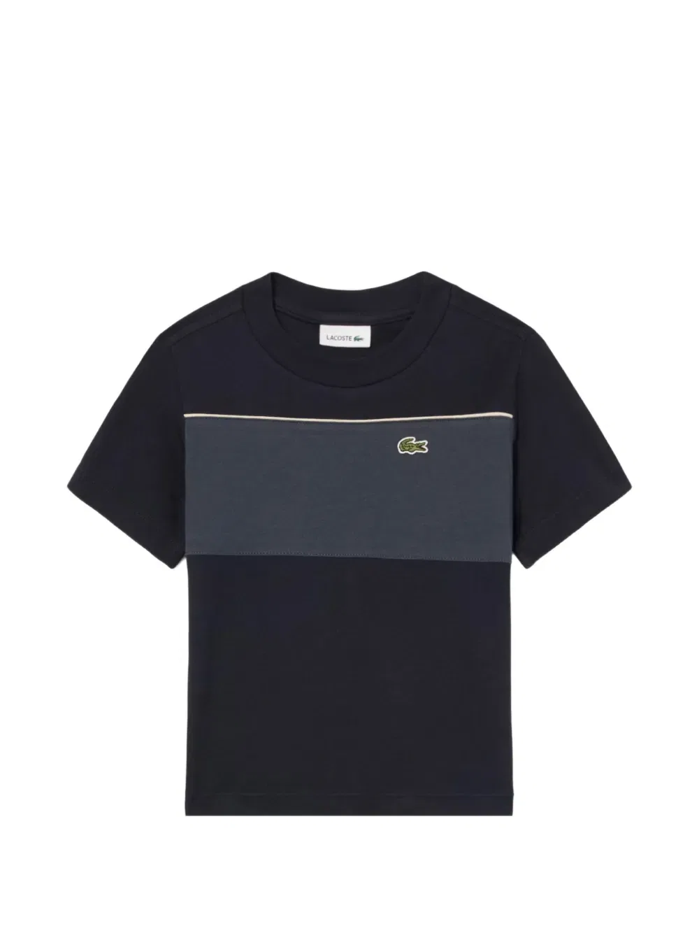Футболка с логотипом и цветными блоками Lacoste, черный