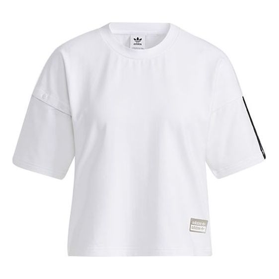 

Футболка (WMNS) adidas originals Ryv Tee Ss Stripe Sports Round Neck Short Sleeve White T-Shirt H39016