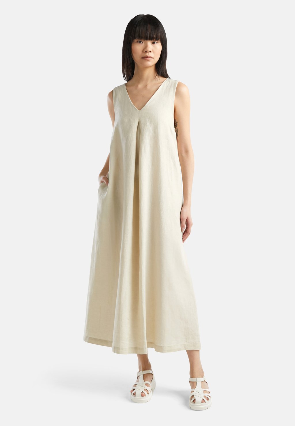 

Повседневное платье SLEEVELESS V NECK United Colors of Benetton, бежевый
