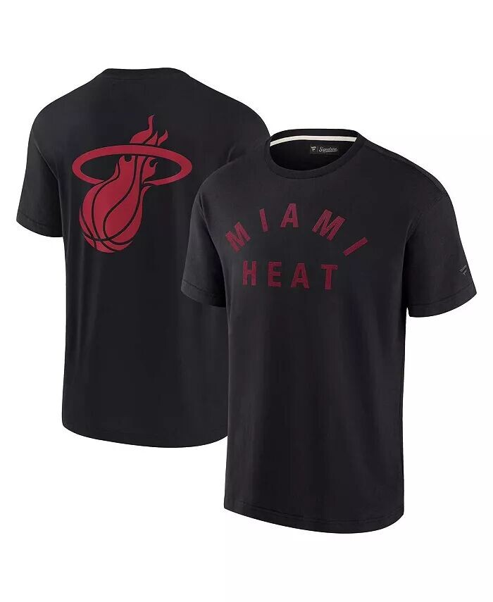 

Мужская и женская черная футболка Miami Heat Super Soft Fanatics Signature