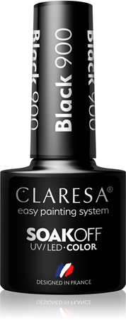 

Гибридный лак для ногтей Claresa SoakOff UV/LED Color Black, 900 5 g