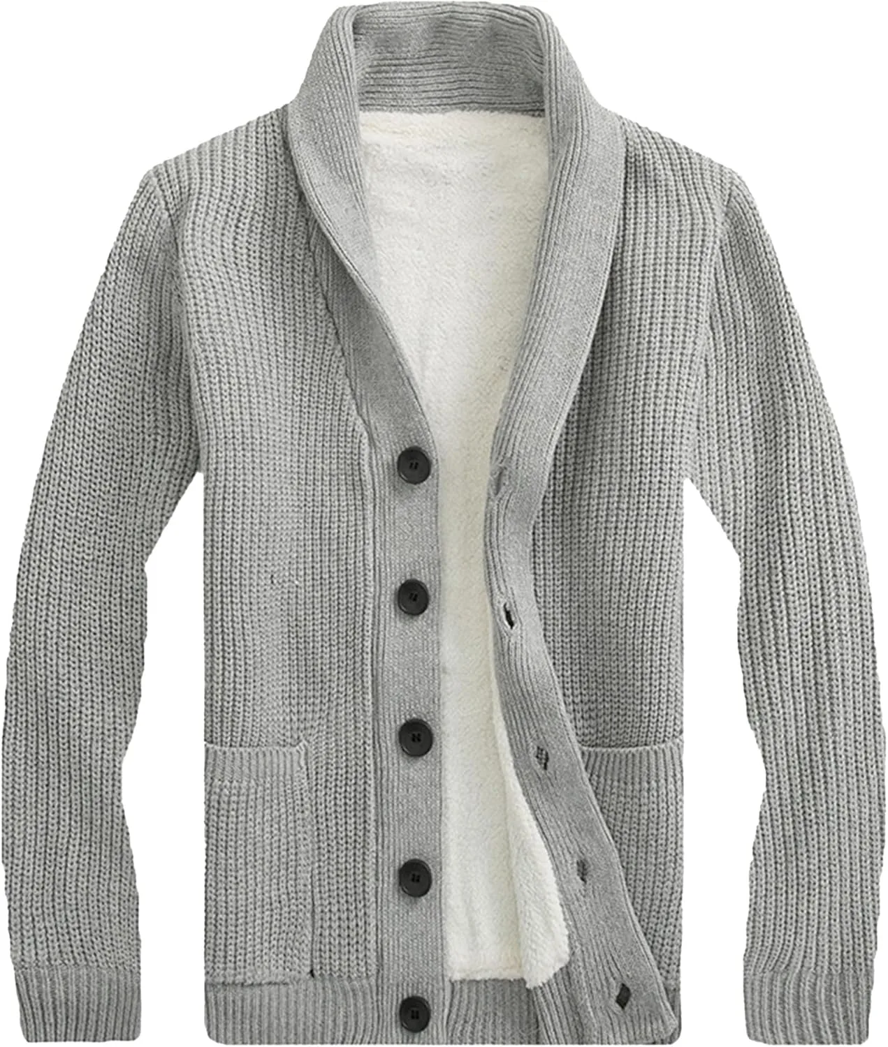 Кардиган из шерсти с воротником-шалью и пуговицами Slim Fit