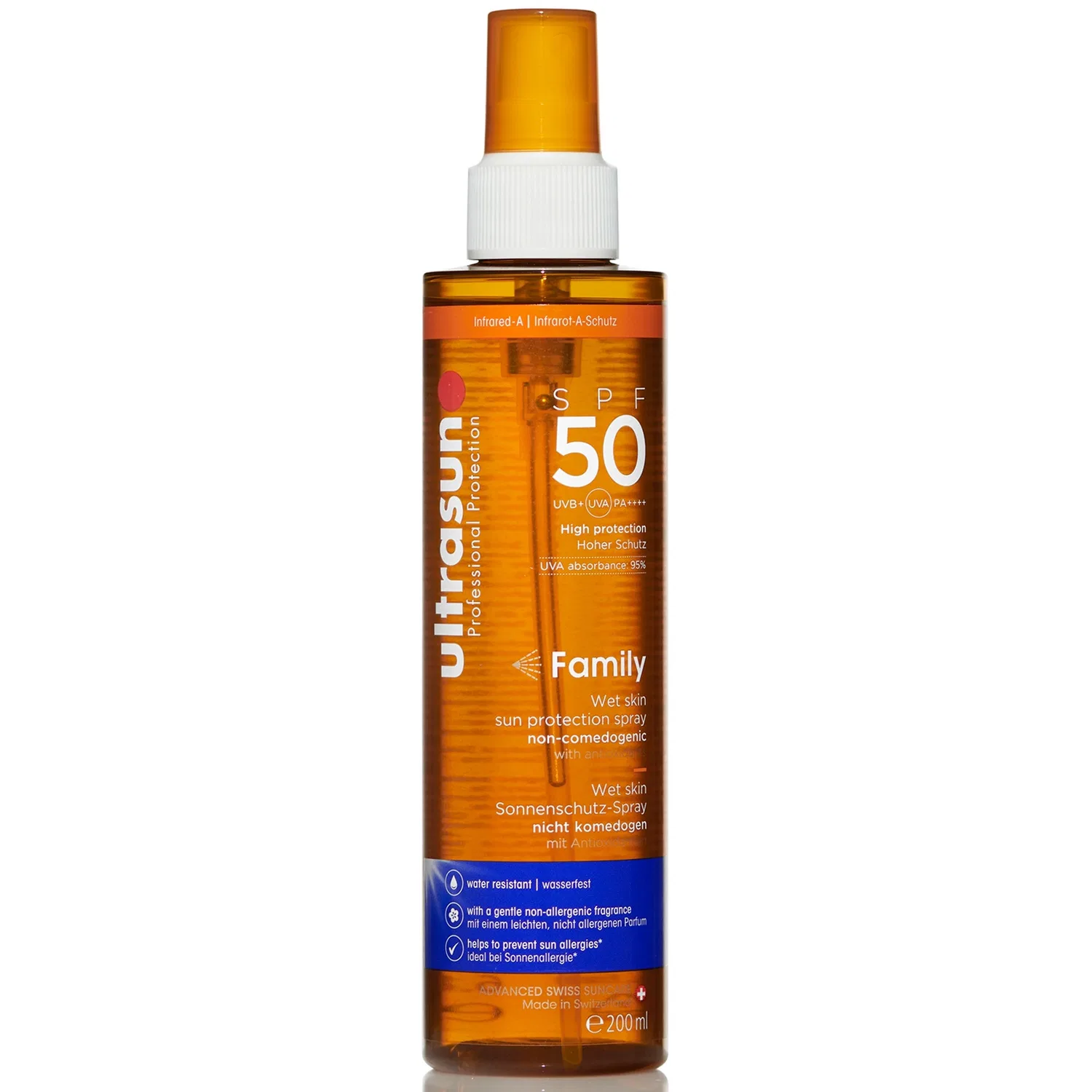 Семейный увлажняющий спрей для кожи SPF 50, 200 мл Ultrasun