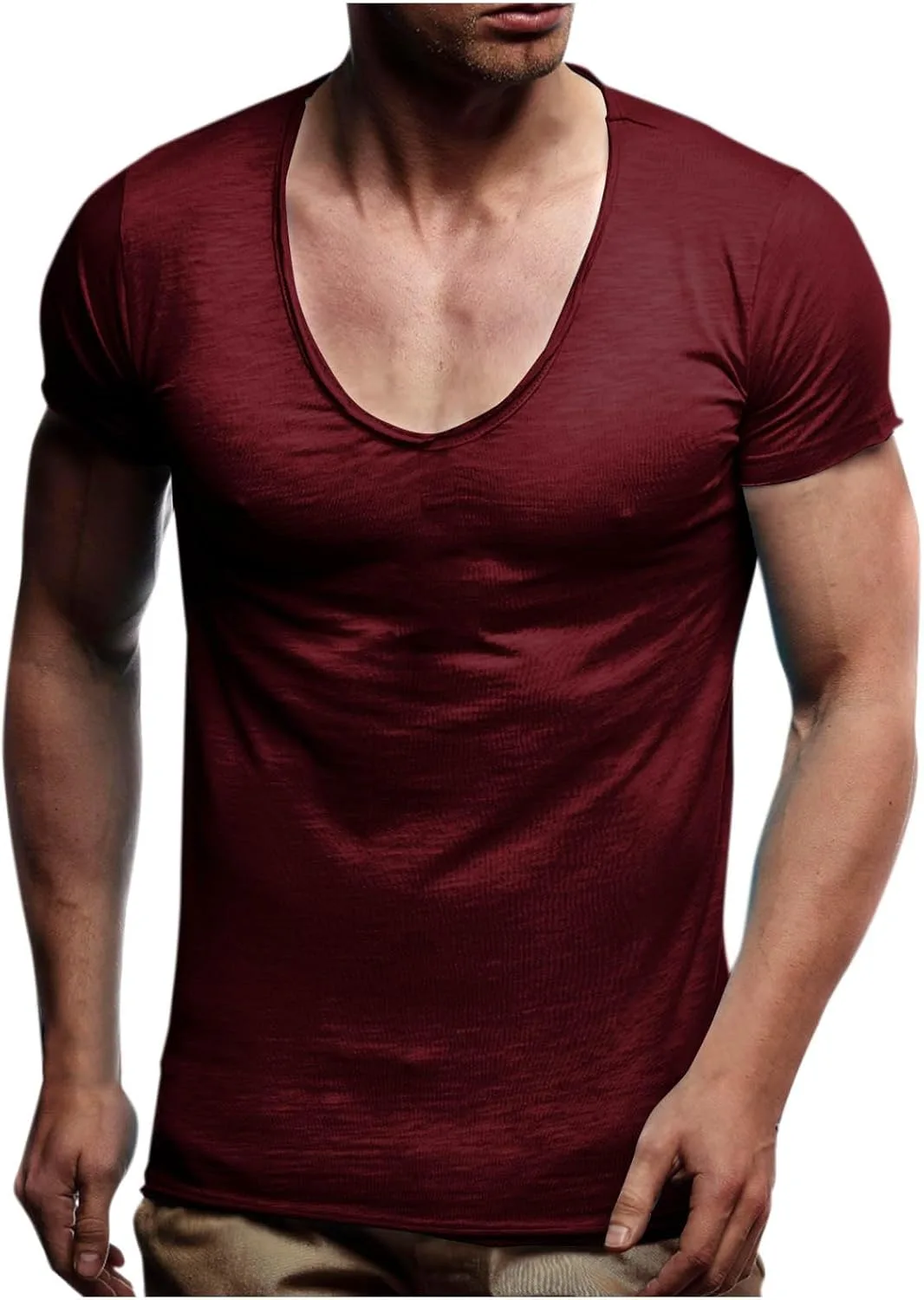 

Футболка мужская Deep V Neck Muscle Fit для тренировок Xiaojmake