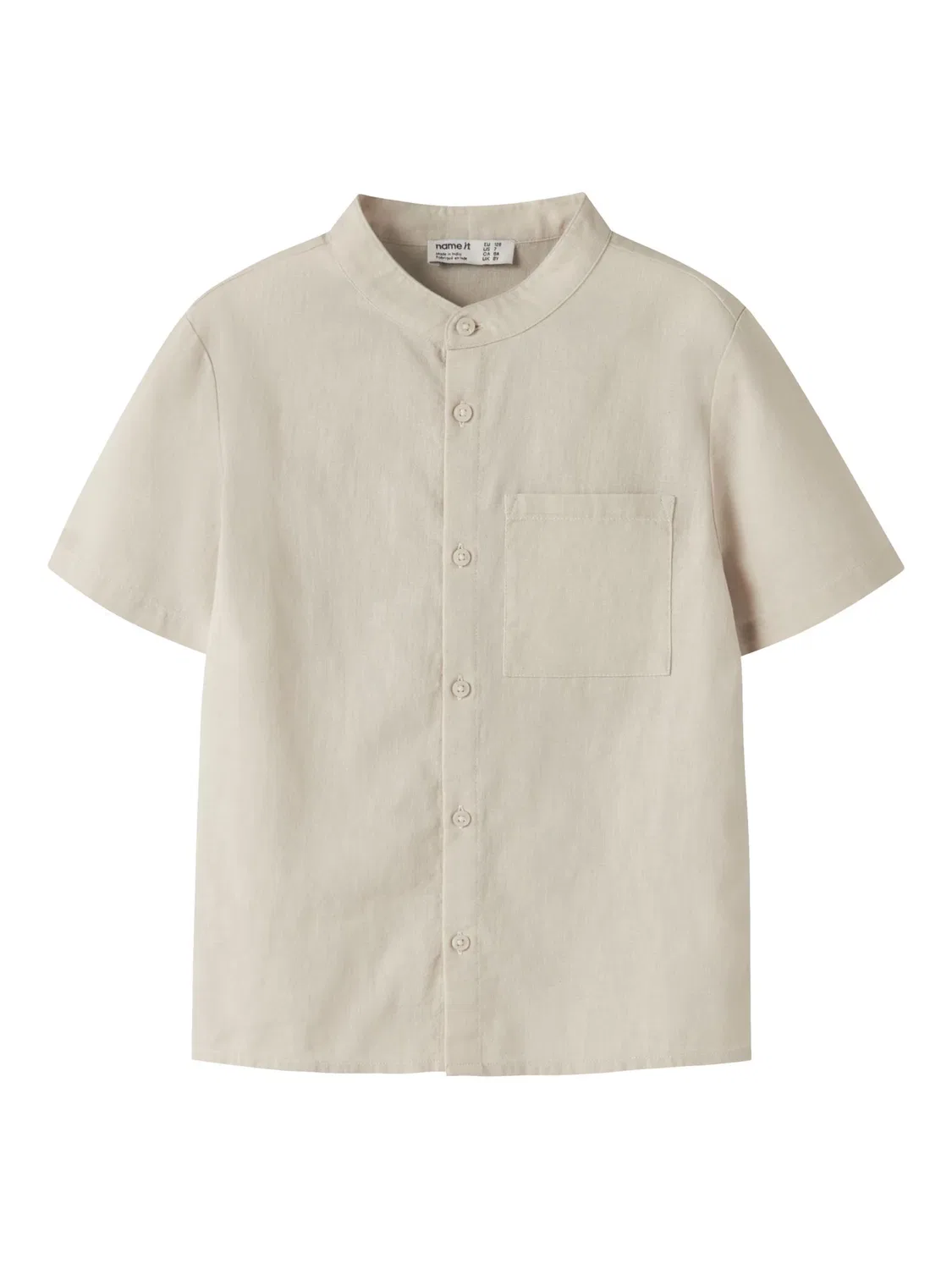 Рубашка на пуговицах Name It Regular fit NKMFalinen бежевого цвета